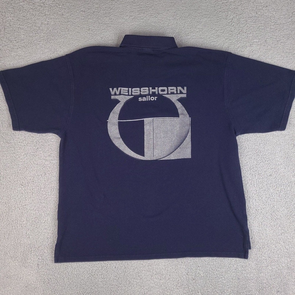 Jerzees Weisshorn Sailor Polo Shirt Mens XXL Blue‎ Short Sleeve